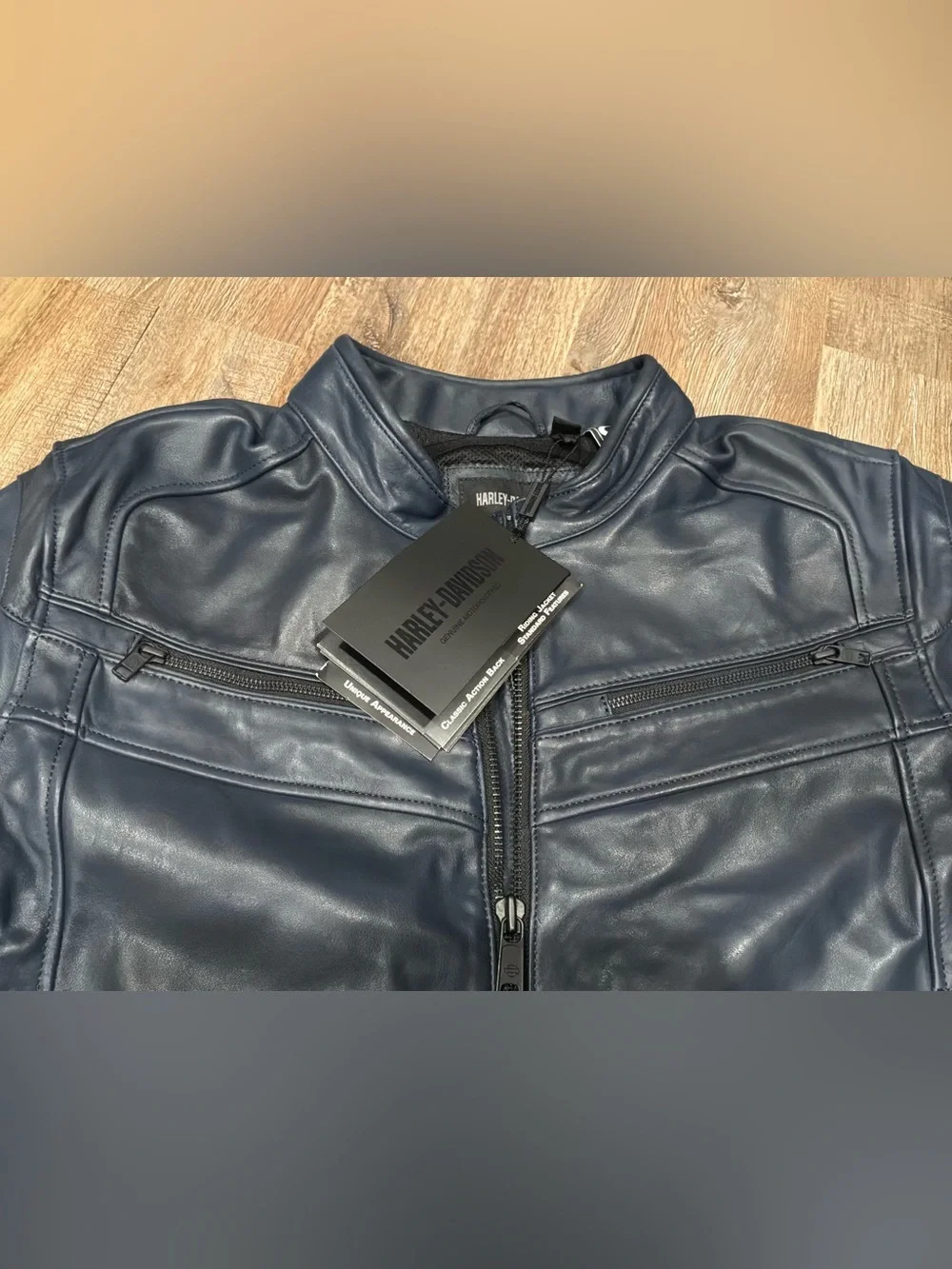 Harley Davidson Capitol Triple Vent System 2.0 Leather Jacket Blue Men's Sz 2XL